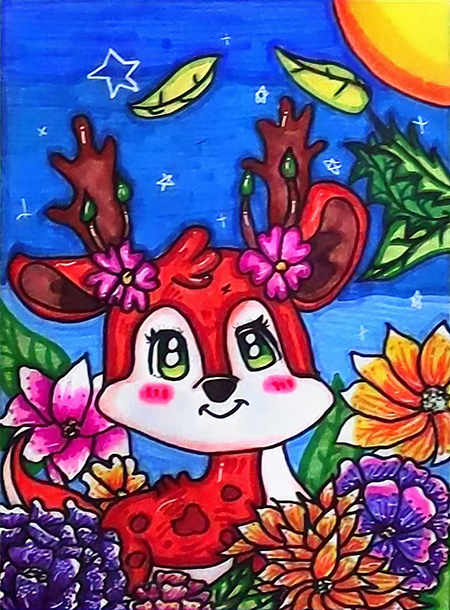 1725011566427950.jpg 小圖《夜間生活的小鹿》職工宋春艷之女蘇奕涵繪畫作品.jpg